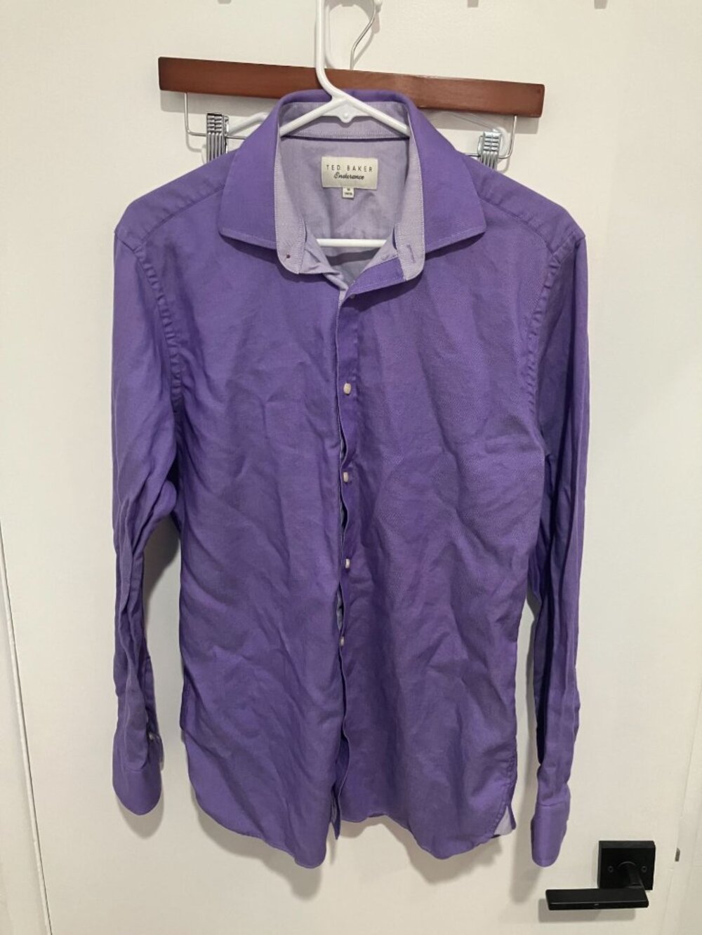 Ted Baker Endurance Men's 100% Cotton Dress Shirt, Purple, Size 16-34/35